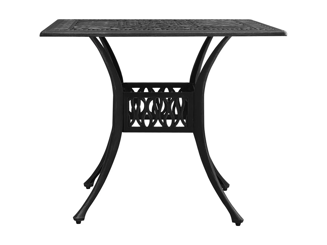 Table de jardin Noir 90x90x73 cm Aluminium coulé