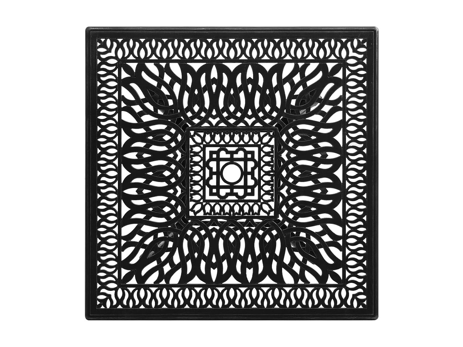 Table de jardin Noir 90x90x73 cm Aluminium coulé