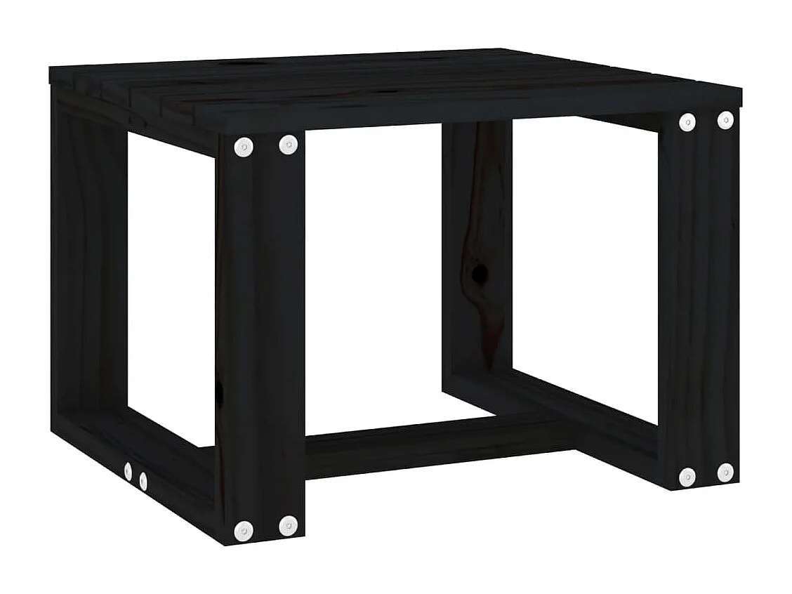 Table d'appoint de jardin noir 40x38x28,5 cm bois massif de pin