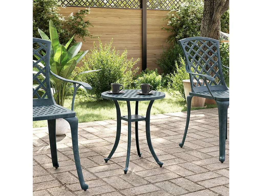Table de jardin vert Ø48x53 cm aluminium coulé