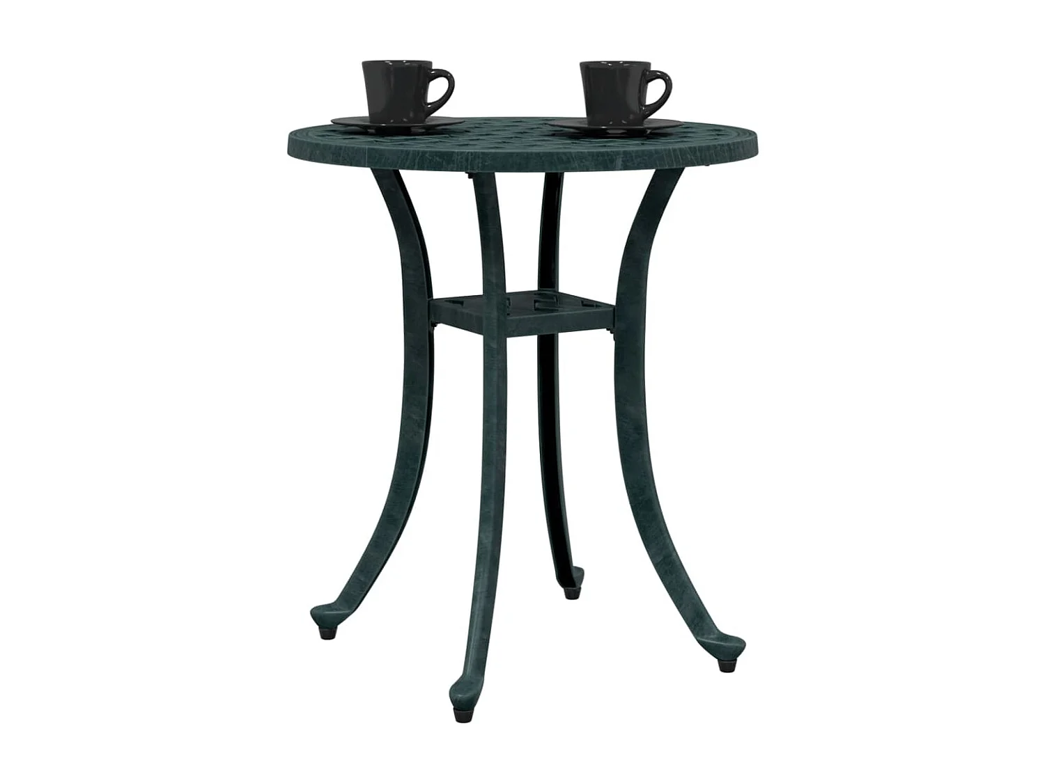 Table de jardin vert Ø48x53 cm aluminium coulé