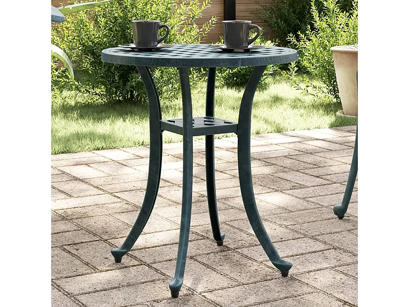 Table de jardin vert Ø48x53 cm aluminium coulé