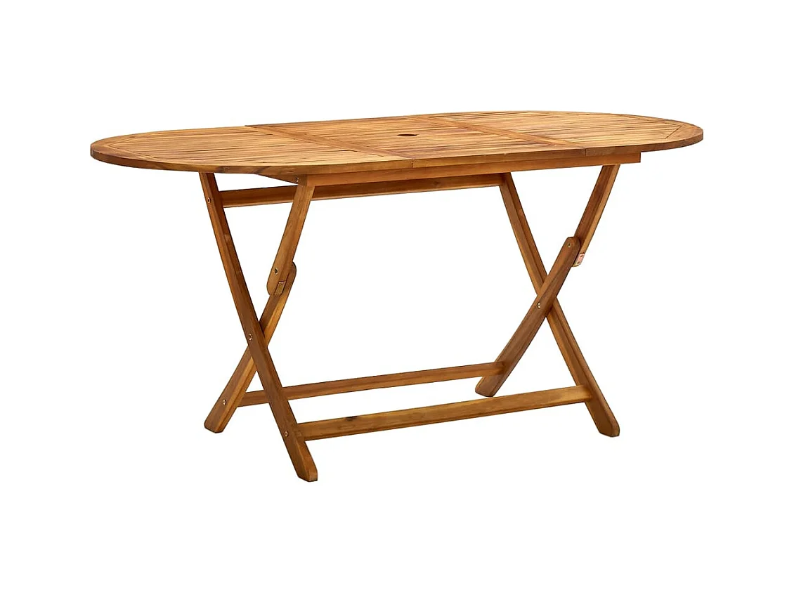 Tavolo da Giardino Pieghevole 160x85x75 cm Massello di Acacia