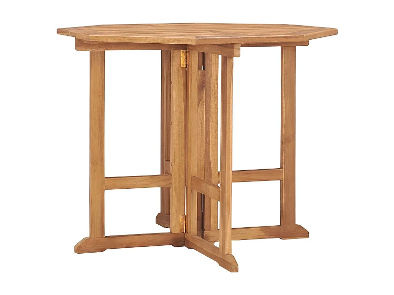 Table à dîner pliable de jardin Ø90x75 cm Bois de teck solide