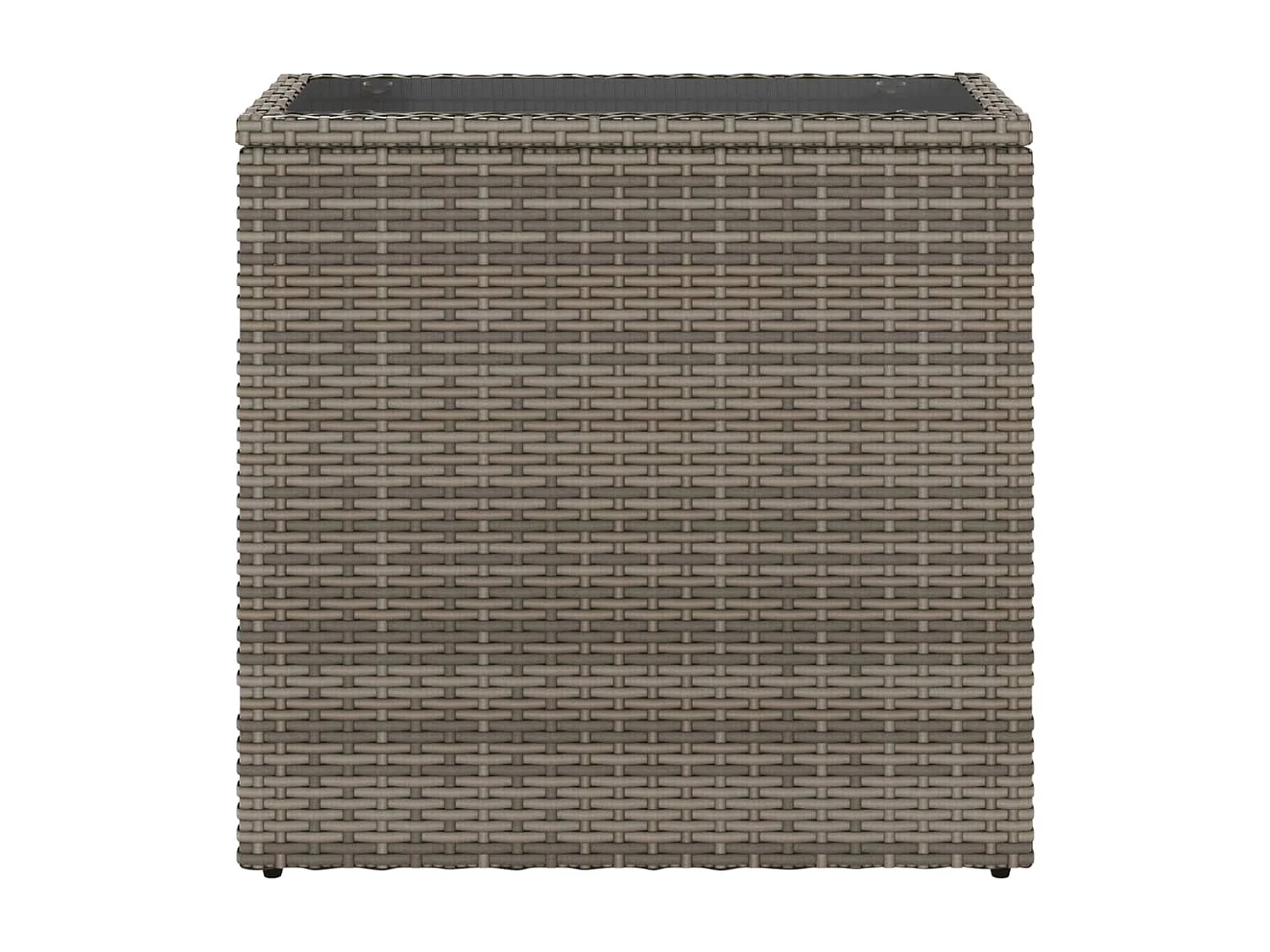 Mesa de apoio jardim c/ tampo vidro 58x27,5x55 cm vime PE cinza