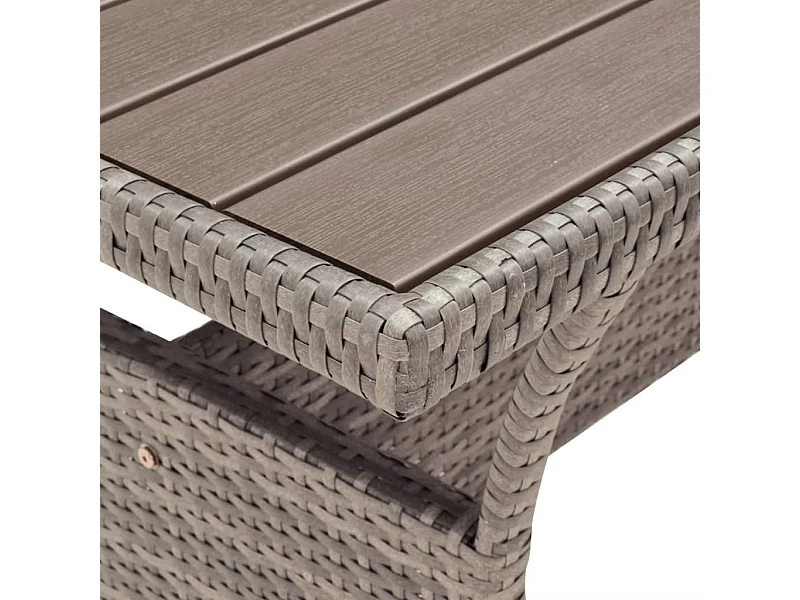 Tuintafel 120x70x66 cm poly rattan grijs