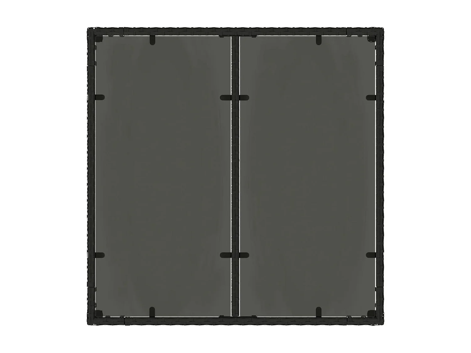 Mesa de jardín superficie de vidrio ratán PE negro 90x90x75 cm