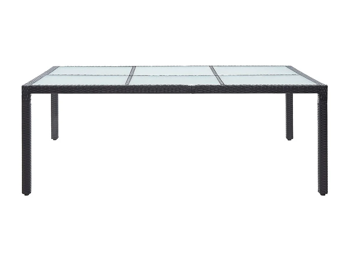 Tavolo da Pranzo da Giardino Nero 200x150x74 cm in Polyrattan
