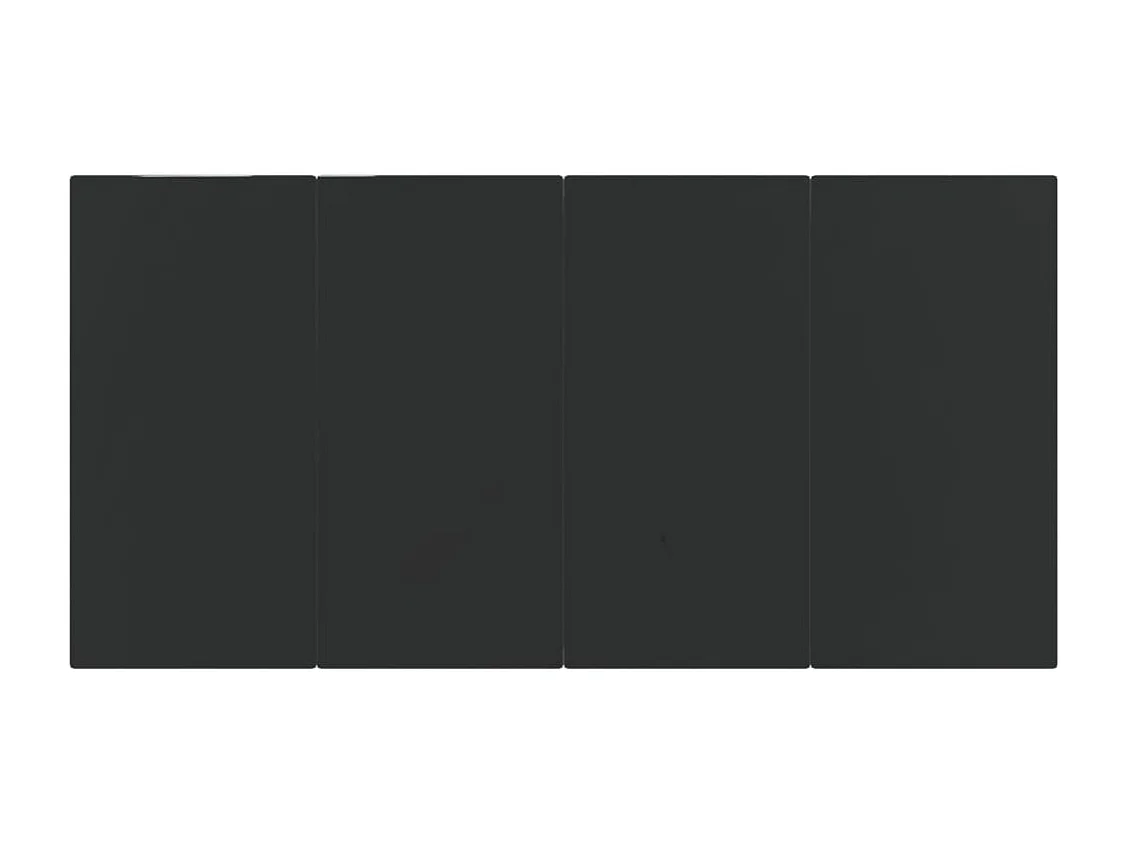 Table à dîner de jardin Noir 160x80x74 cm Acier et verre trempé