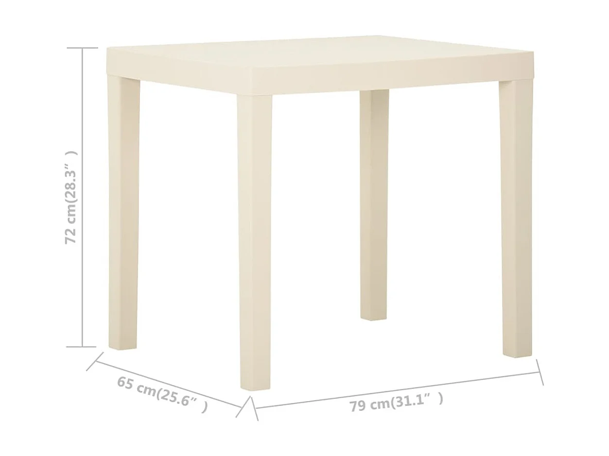 Table de jardin Blanc 79x65x72 cm Plastique