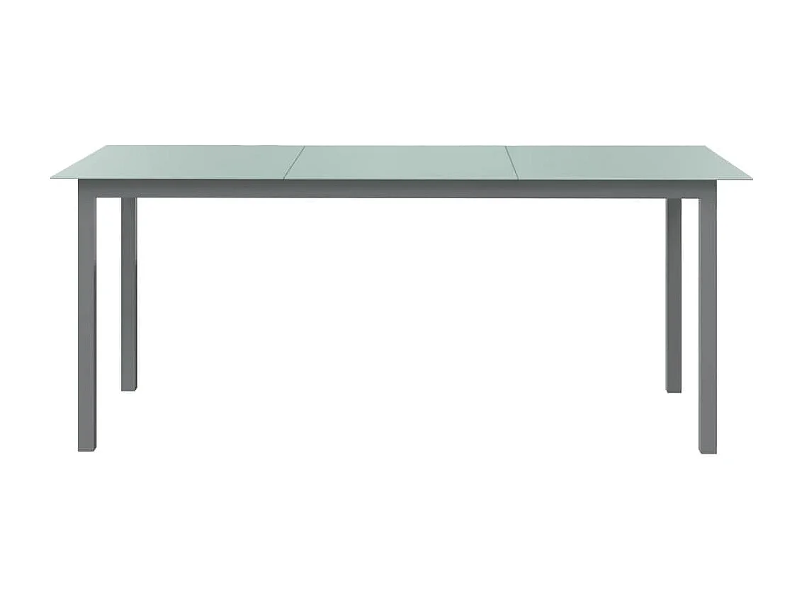 Mesa de jardim em alumínio e vidro 190x90x74 cm cinzento-claro