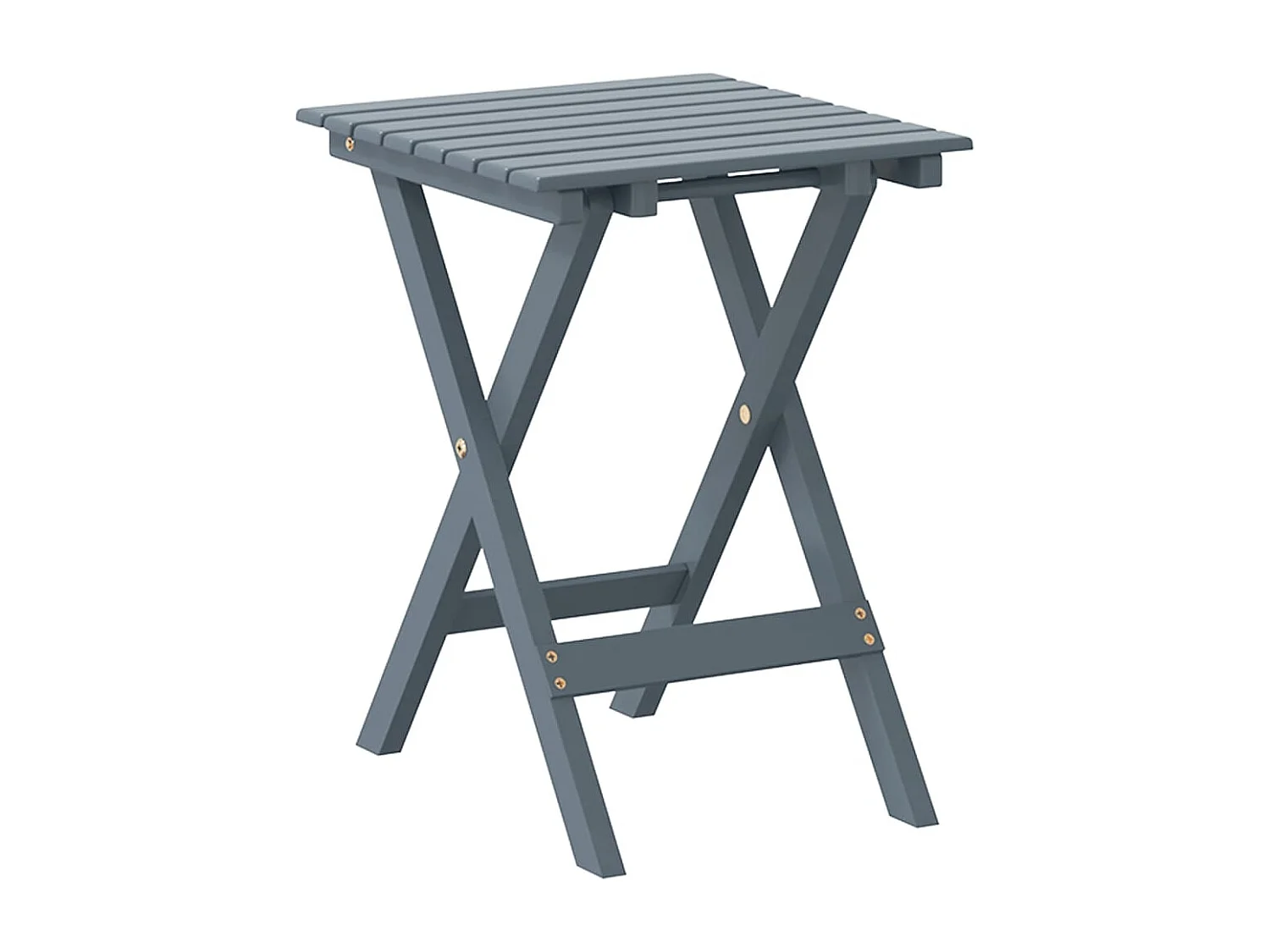 Table d’appoint pliable gris bois de peuplier massif