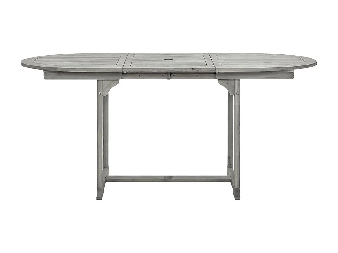 Mesa de jantar p/ jardim (120-170)x80x75 cm acácia maciça