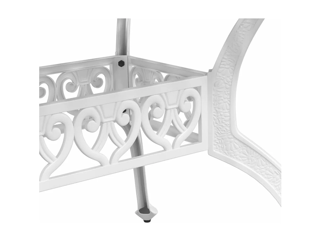 Mesa de jardín aluminio fundido blanco 150x90x72 cm