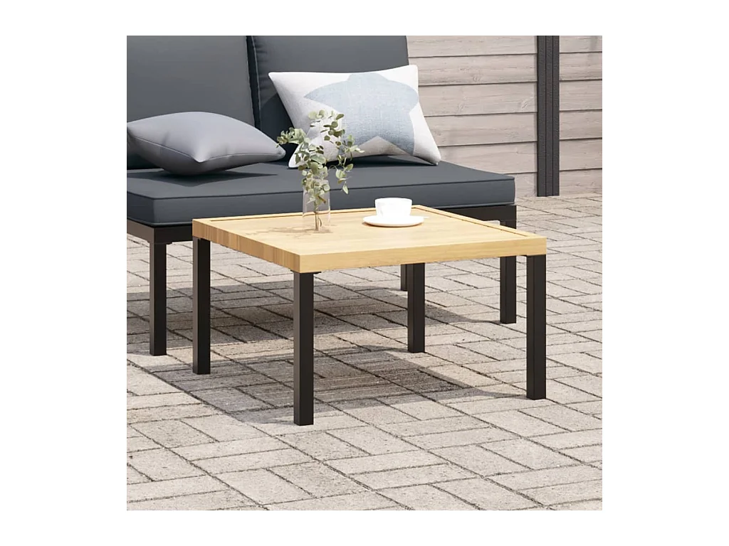 Table basse de jardin noir 65x65x40 cm aluminium