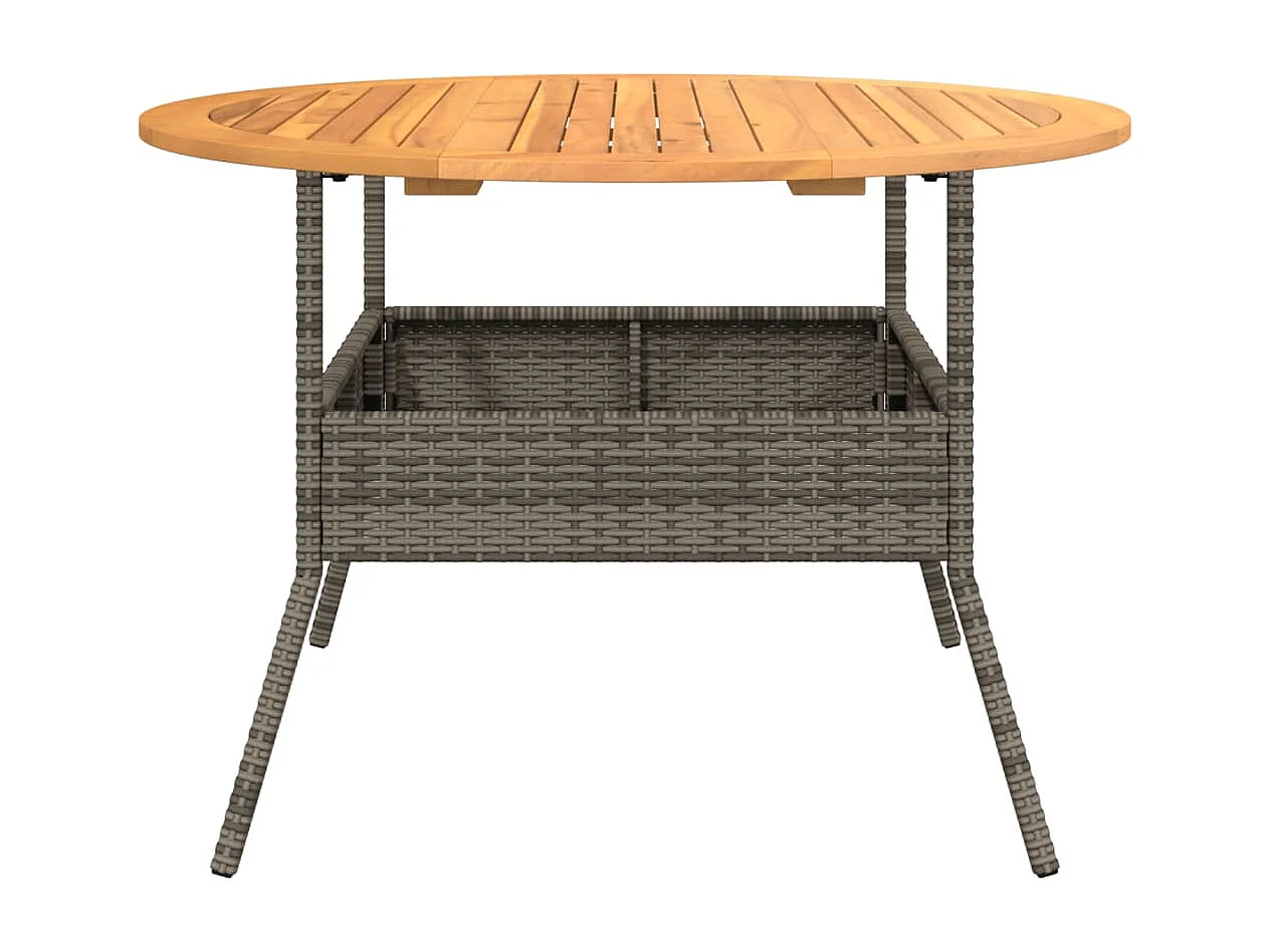 Table de jardin et dessus en bois d'acacia gris résine tressée
