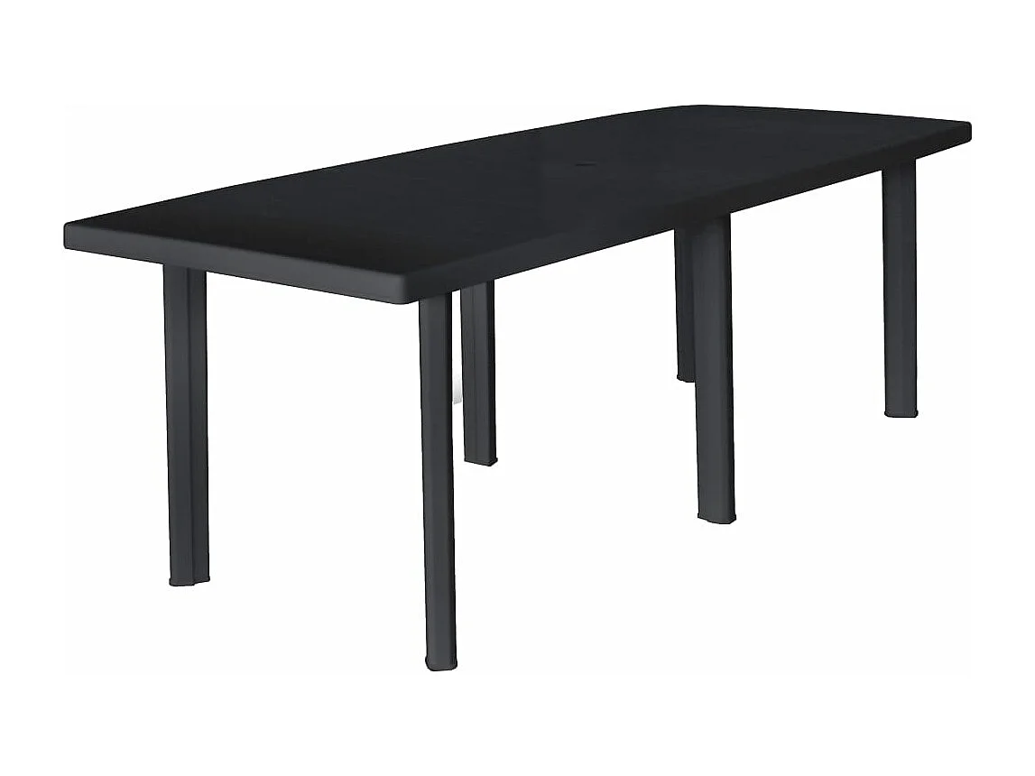Mesa de jardim 216x90x72 cm plástico antracite