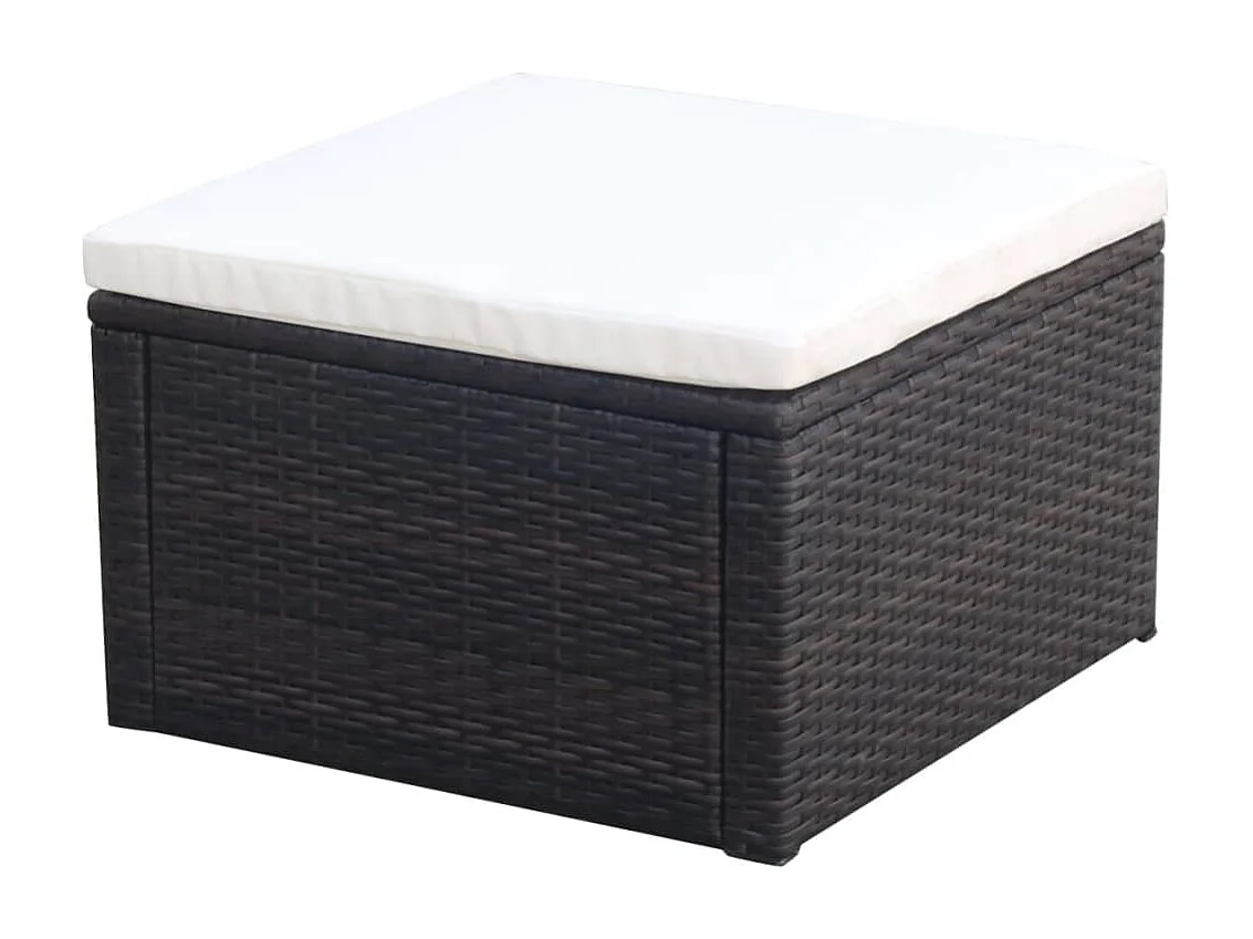 Sgabello / poggiapiedi Resina intrecciata 53 x 53 x 30 cm Marrone