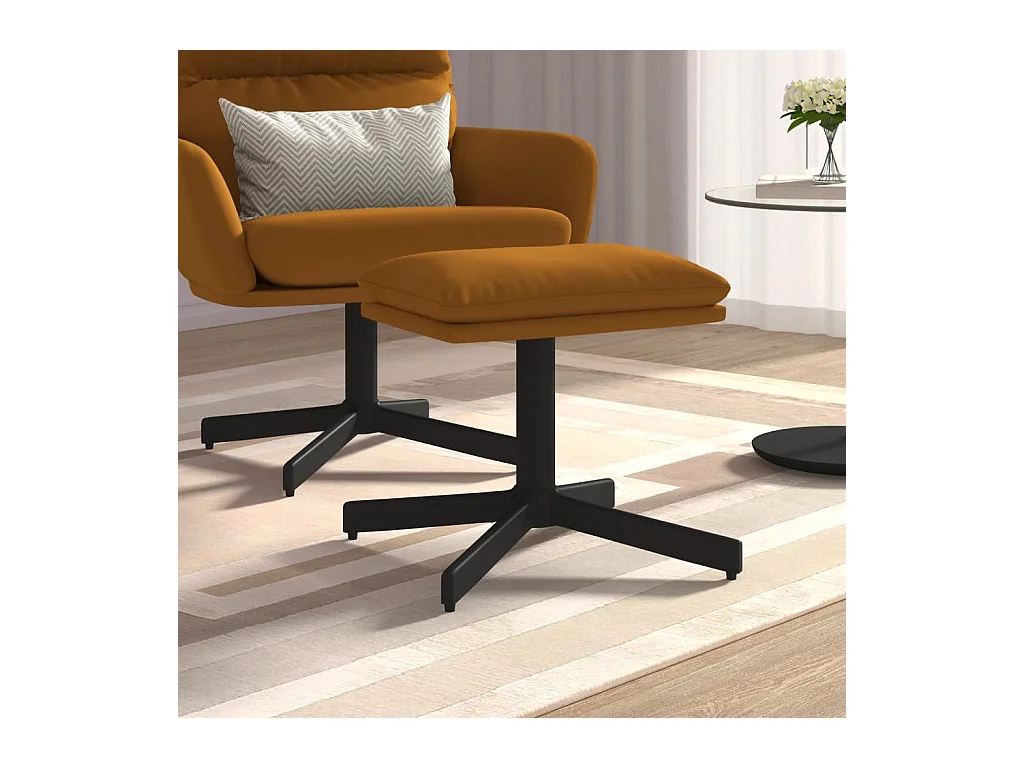 Poggiapiedi marrone 60x60x36 cm Velluto