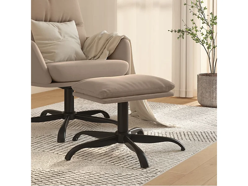 Repose-pied Gris clair 60x60x36 cm Tissu microfibre