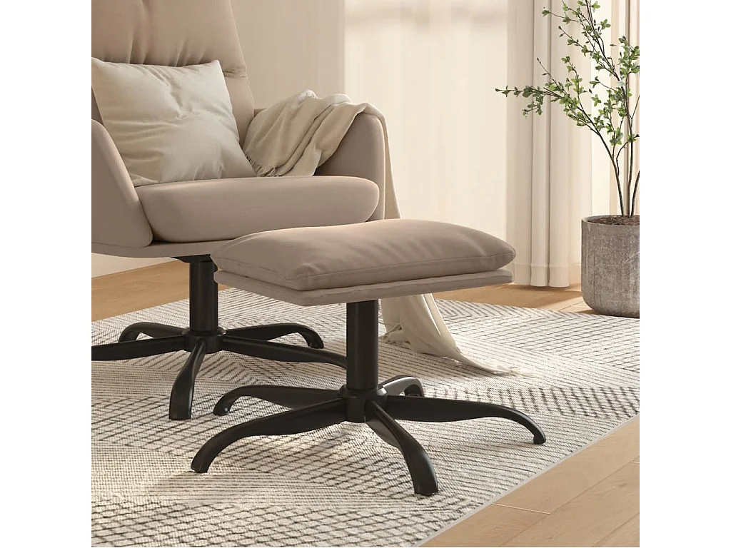 Poggiapiedi Grigio chiaro 60x60x36 cm Tessuto in microfibra