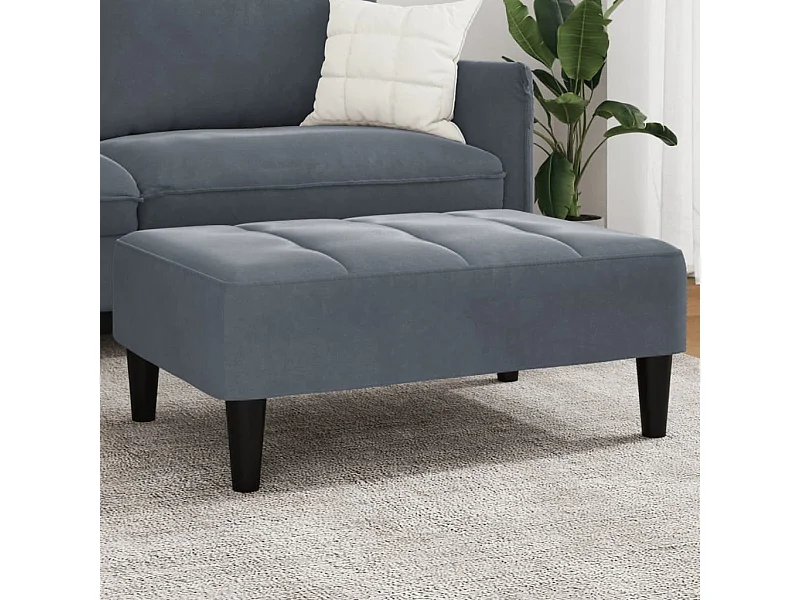 Repousa-pés cinza escuro 77x55x31 cm veludo