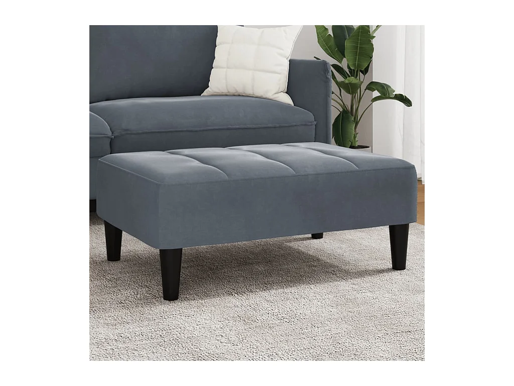 Repose-pied gris foncé 77x55x31 cm velours