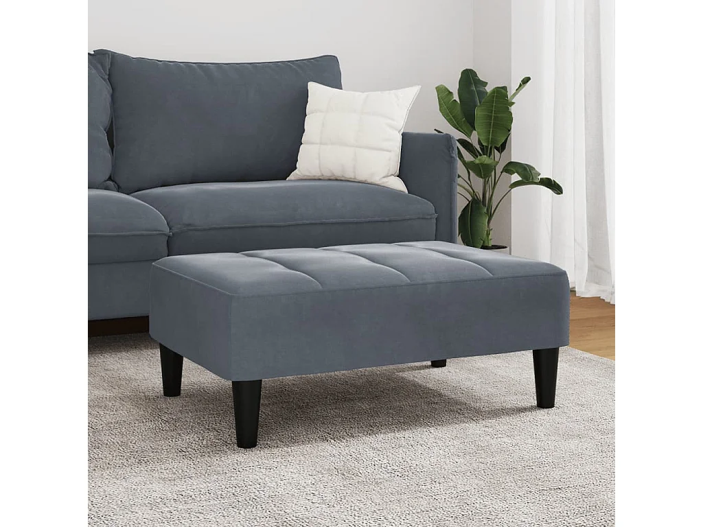 Repose-pied gris foncé 77x55x31 cm velours