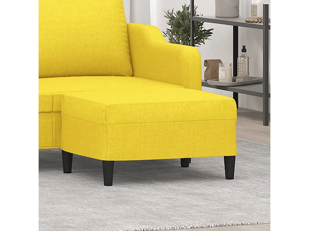 Poggiapiedi giallo chiaro 70x55x41 cm Tessuto