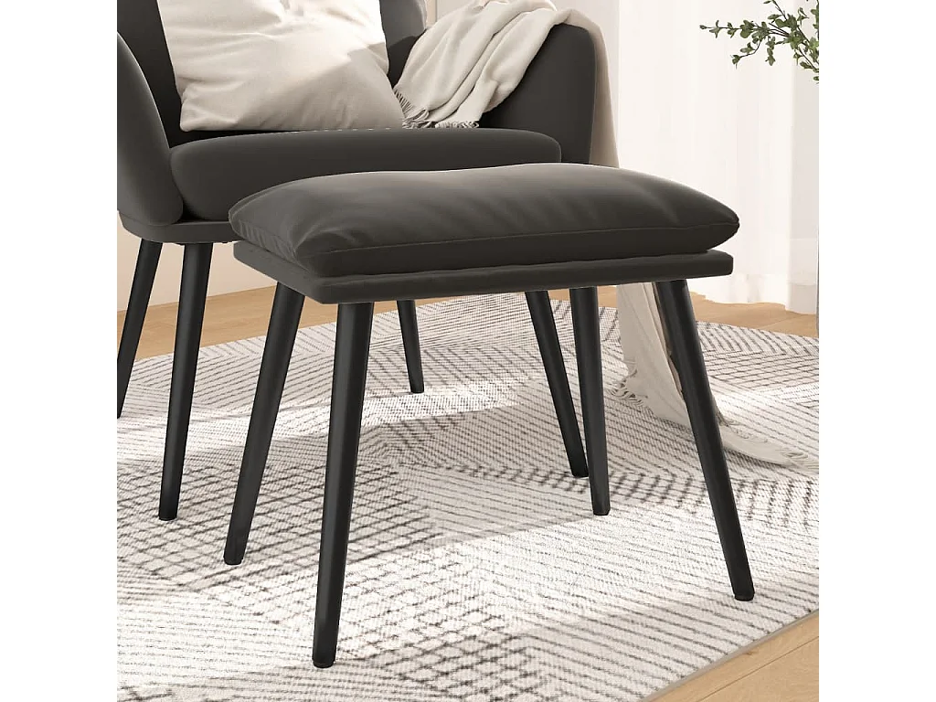 Repose-pied Gris foncé 45x29,5x35 cm Velours