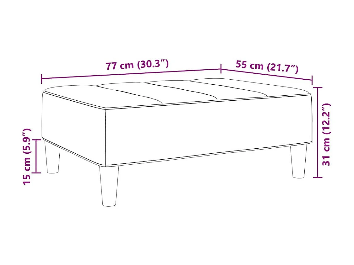 Repousa-pés cinza escuro 77x55x31 cm tecido