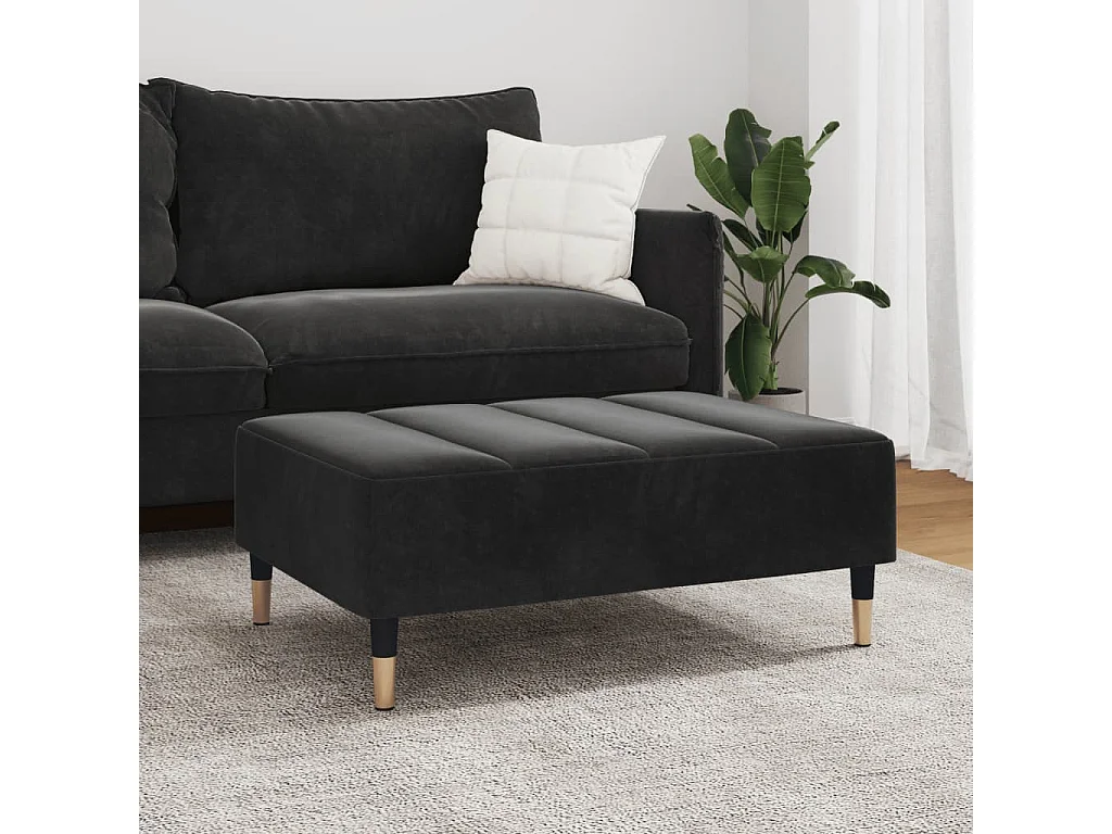 Poggiapiedi nero 77x55x31 cm velluto