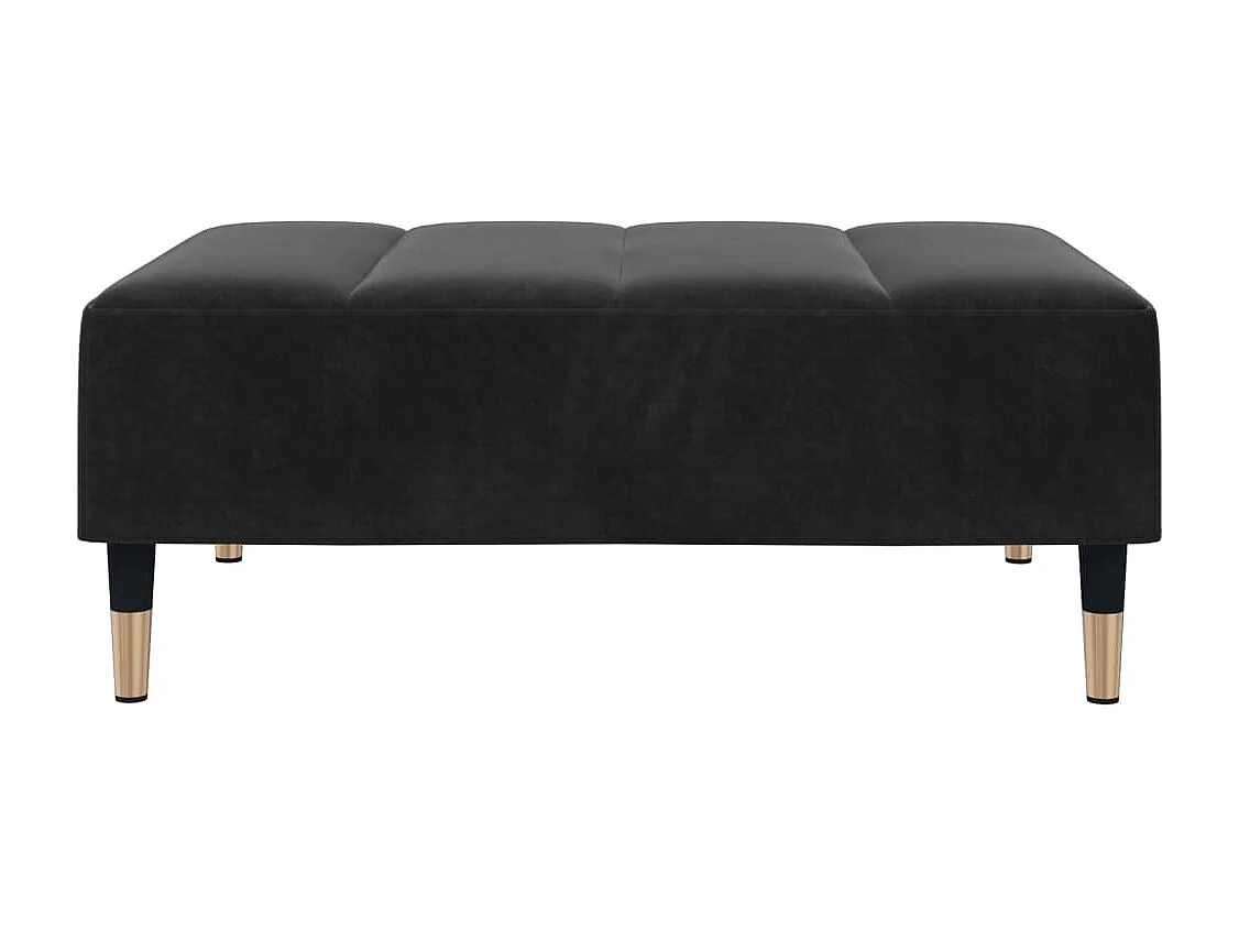 Poggiapiedi nero 77x55x31 cm velluto