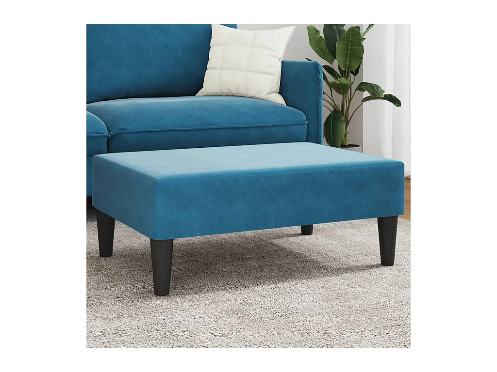 Blauwe voetenbank 77x55x31 cm fluweel