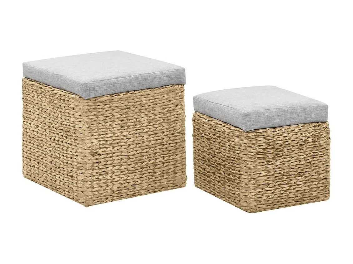 Set di 2 poggiapiedi Giacinto d'acqua Grigio