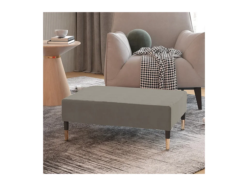 Repose-pied Gris clair 78x56x32 cm Velours