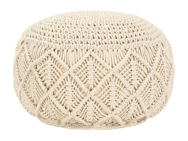 Pouf fait à la main en macramé 45 x 30 cm Coton