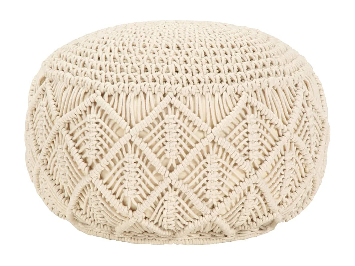 Pouf fait à la main en macramé 45 x 30 cm Coton