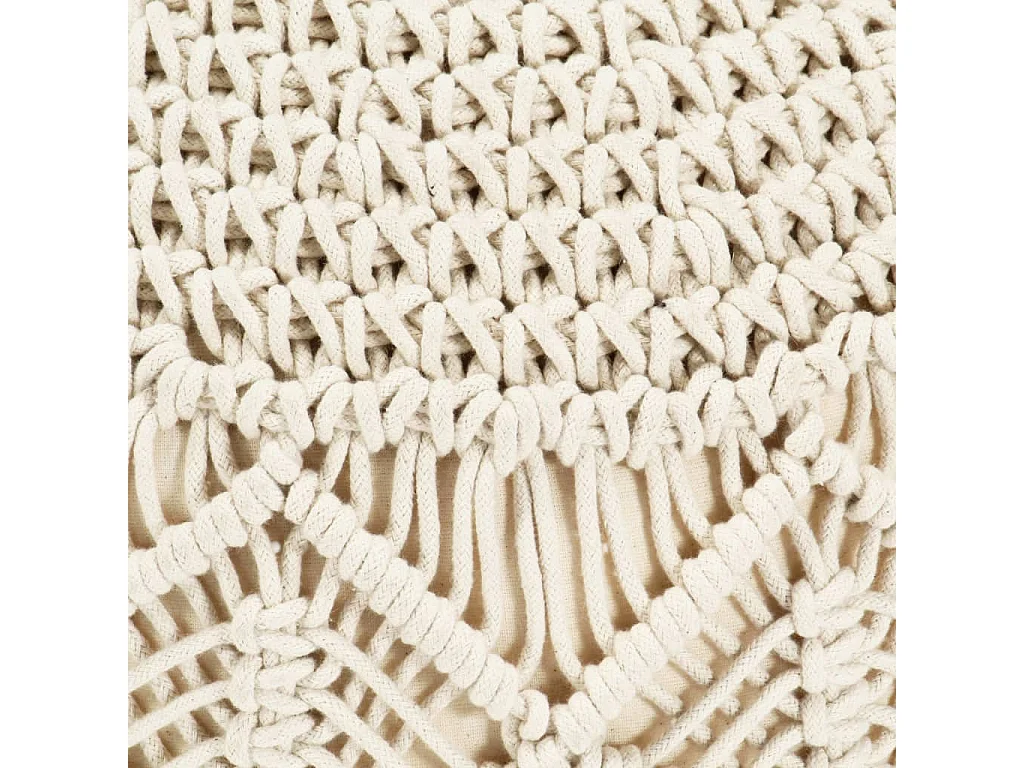 Pouf fait à la main en macramé 45 x 30 cm Coton