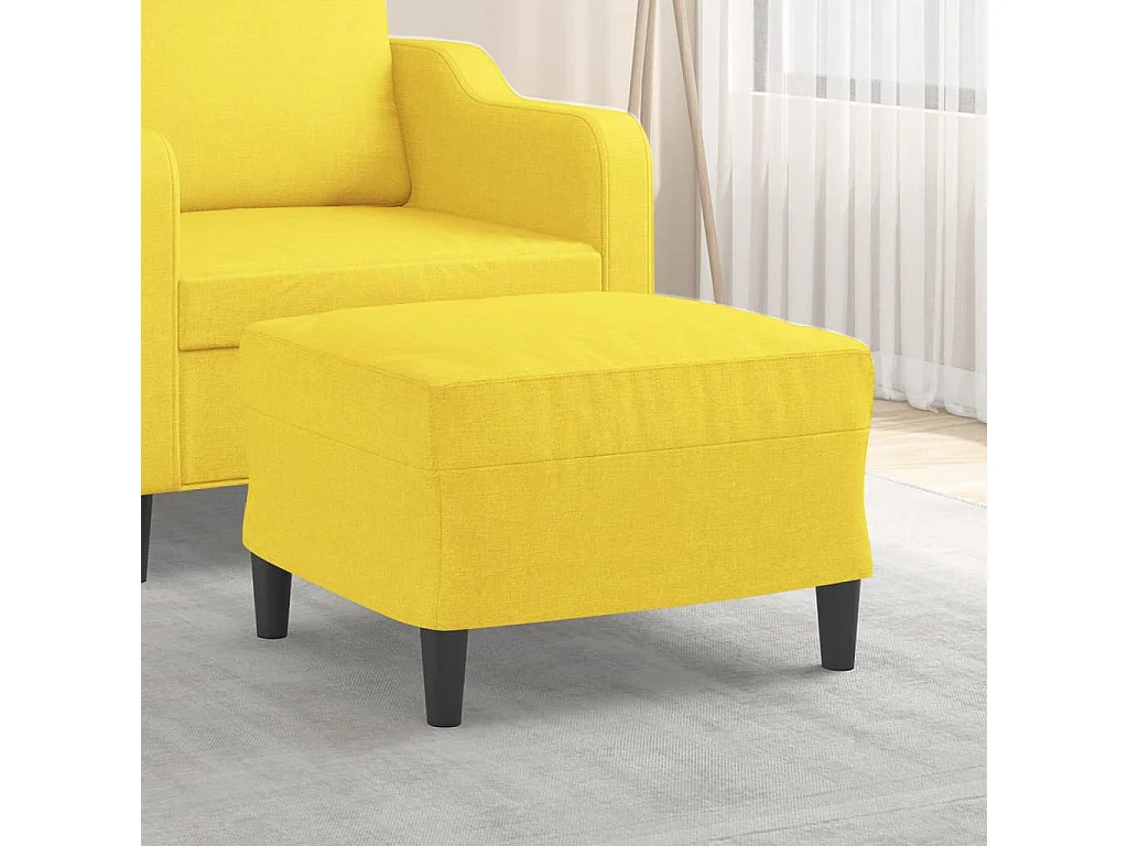 Repousa-pés amarelo claro 60x50x41 cm Tecido