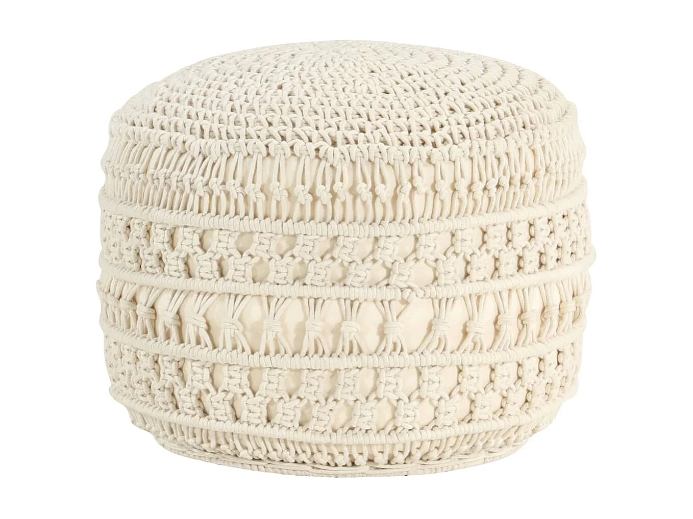 Pouf fait à la main en macramé 45x30 cm Coton