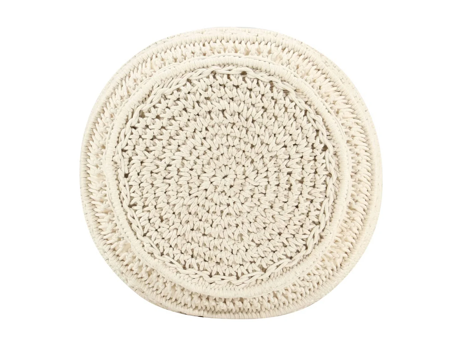 Pouf fait à la main en macramé 45x30 cm Coton