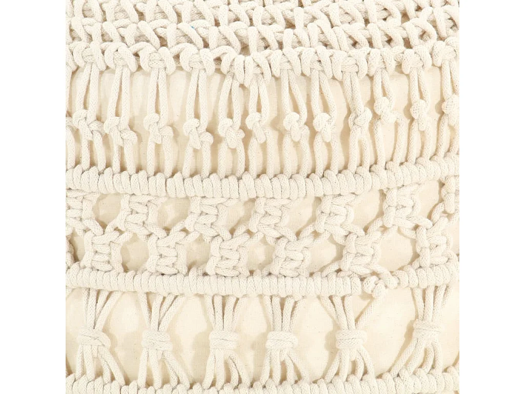 Pouf fait à la main en macramé 45x30 cm Coton