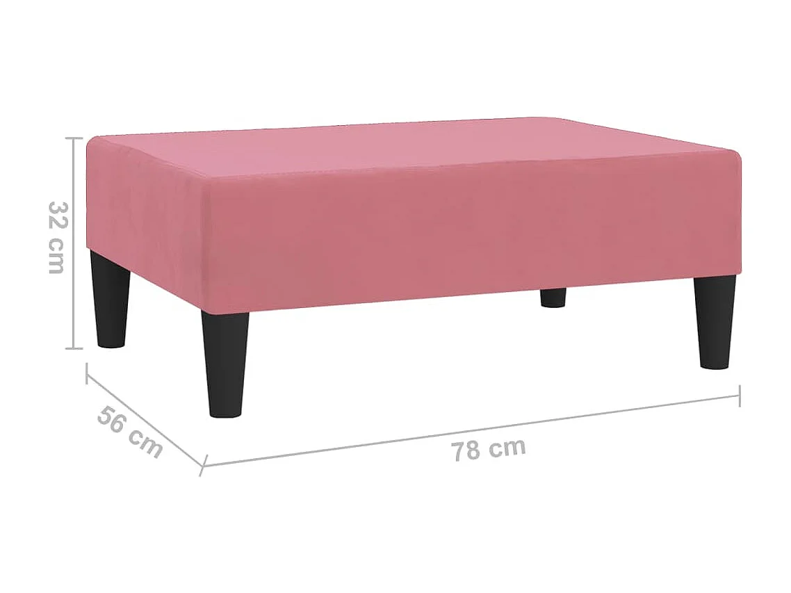Repose-pied Rose 78x56x32 cm Velours
