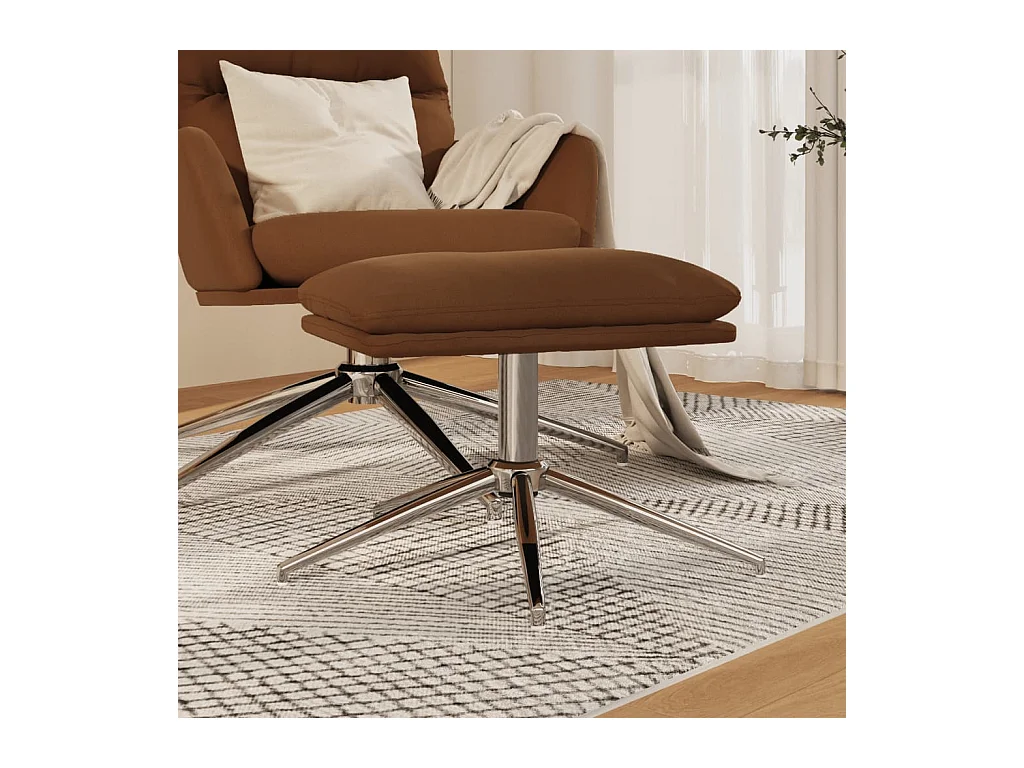 Poggiapiedi marrone 60x60x35 cm Tessuto in microfibra