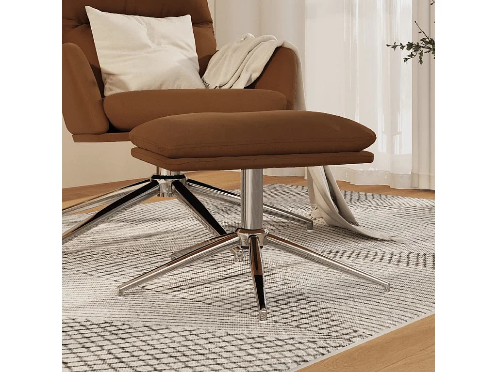 Repousa-pés marrom 60x60x35 cm Tecido microfibra