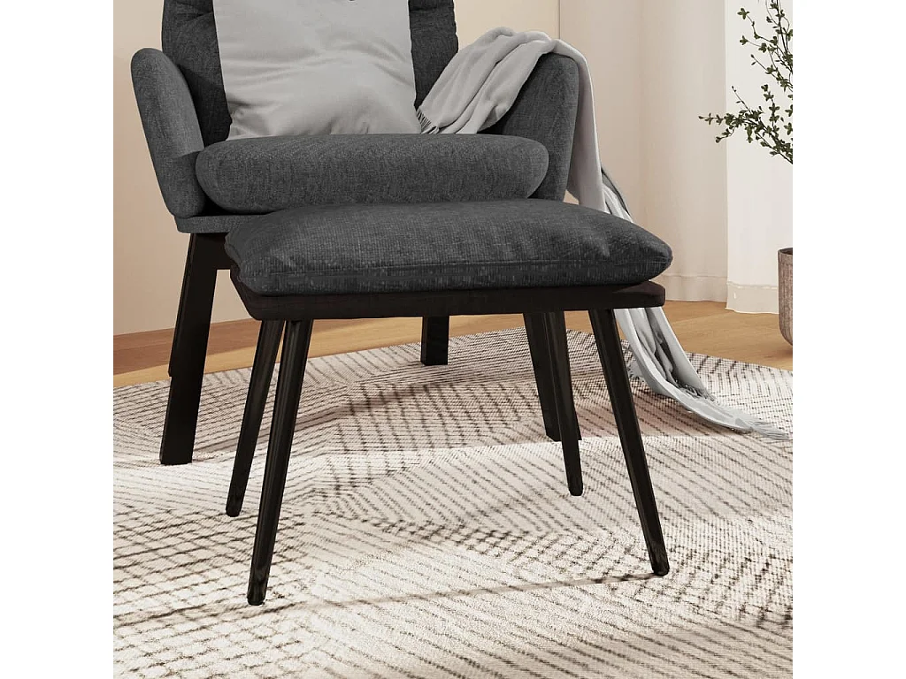 Repose-pied Gris foncé 45x29,5x35 cm Tissu et similicuir