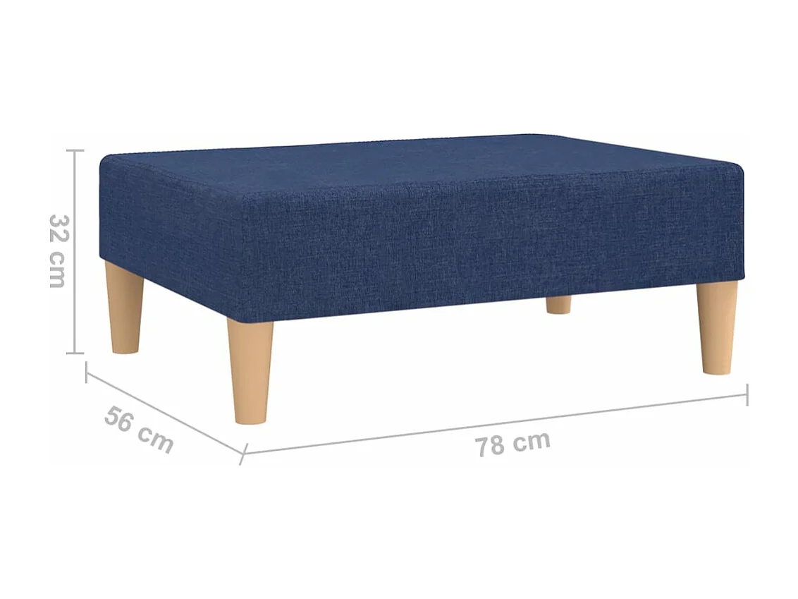 Repousa-pés Azul 78x56x32 cm Tecido