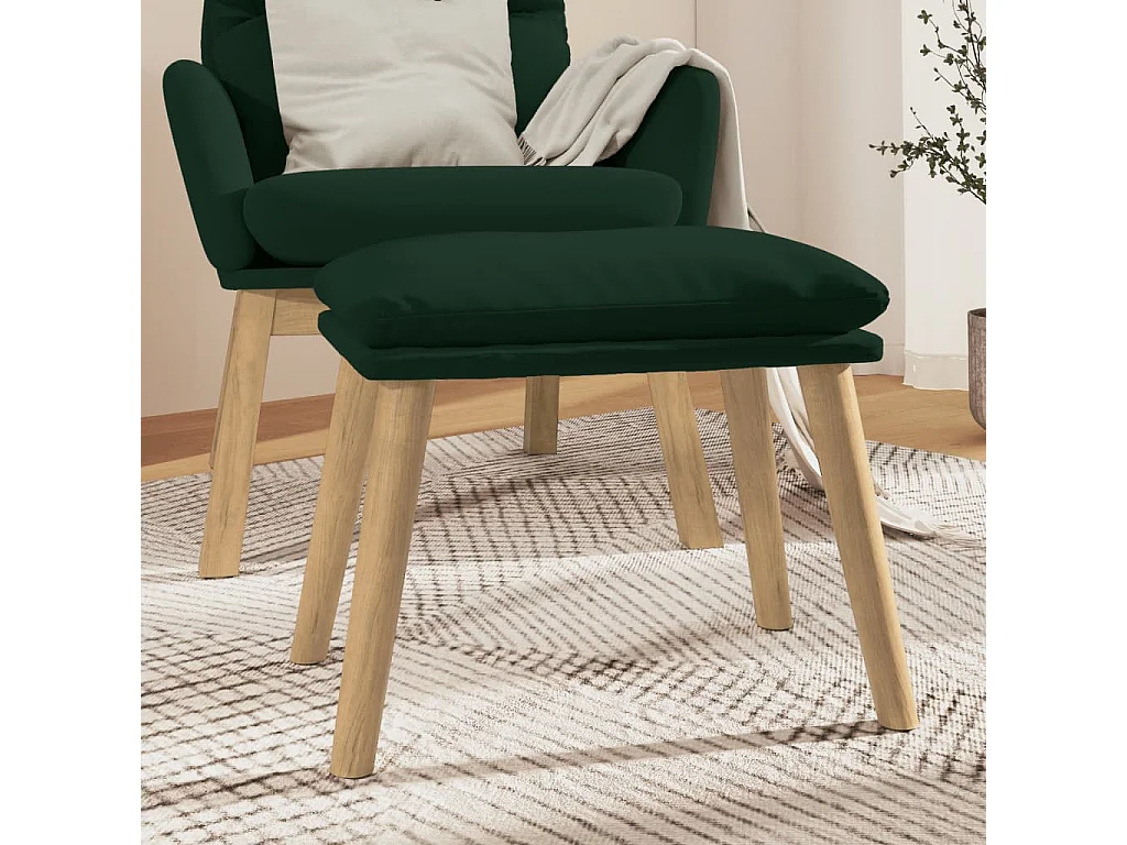 Repousa-pés Verde escuro 45x29,5x35 cm Veludo