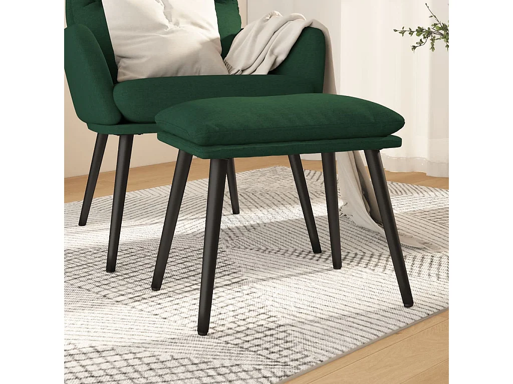 Repose-pied Vert foncé 45x29,5x35 cm Tissu